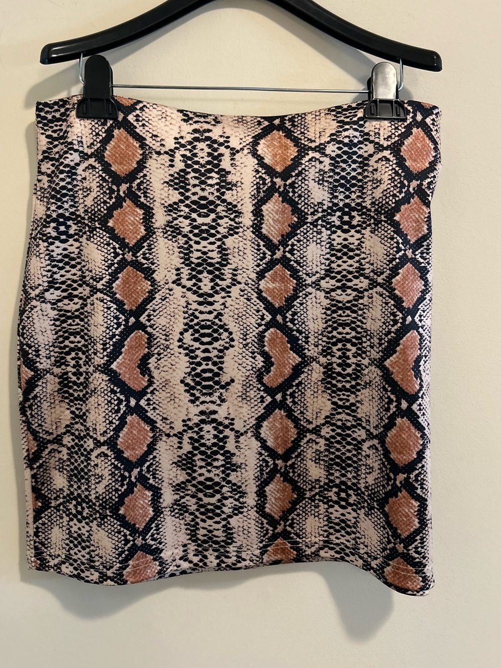 Snake Print Pencil Skirt in Blush and Black